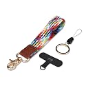 PureGear Universal Braided Stretchy Nylon Wristlet and Key Chain Ring, Hands-Free Elastic Wristlet Lanyard for iPhone/Mobile Phones/Keys/Camera/ID