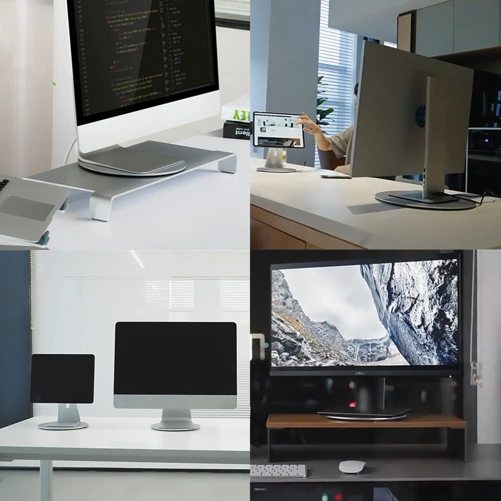 WYSXEBWZ Aluminum 360° Rotation Monitor Swivel Base Computer Screen Monitor Turntable Stand Flat Panel TV Rotating Mat for iMac Laptop Potted Plants
