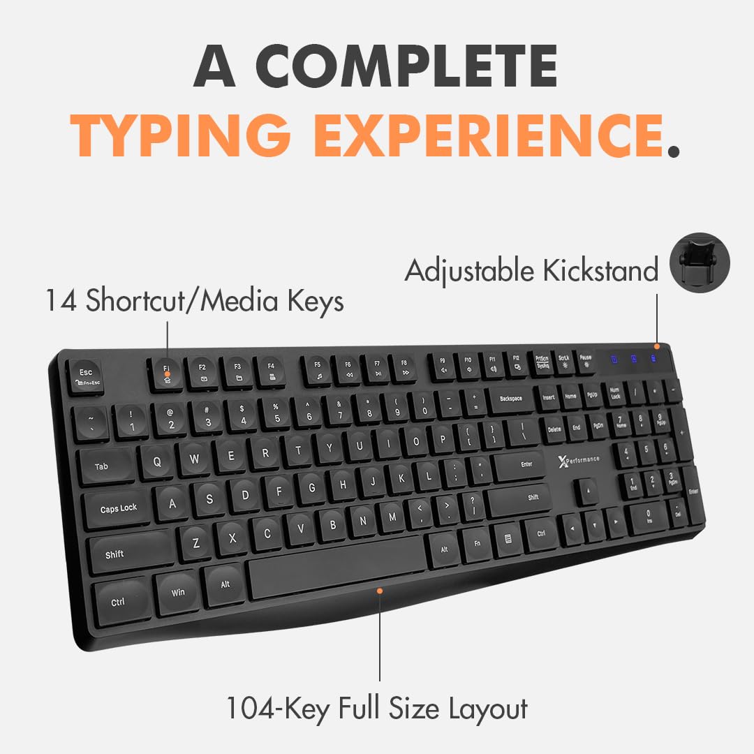 X9 Wired Keyboard and Mouse Combo | USB Mouse and Keyboard (Mouse Pad Included) Ergonomic Full Size Corded Computer Keyboard and Mouse for PC Windows