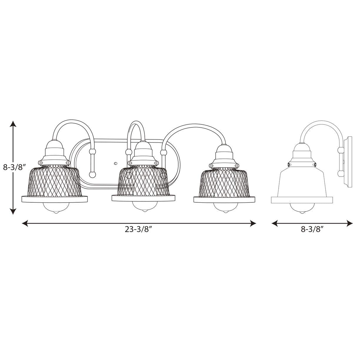 Progress Lighting Tilley Collection 3-Light Coastal Bath Vanity Light Antique Bronze