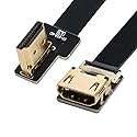 Xiwai CYFPV Left Angled 90 Degree HDMI Male to Female FPC Flat Cable for HDTV Multicopter Aerial Photography (0.8M)