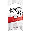 Energizer 377 Silver Oxide Button Battery, 2 Pack