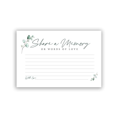 CLEVER SIGNS 50 Pcs Share a Memory Card, 4" x 6" - for Celebration of Life Birthday Anniversary Memorial Funeral Graduation Bridal Shower Game