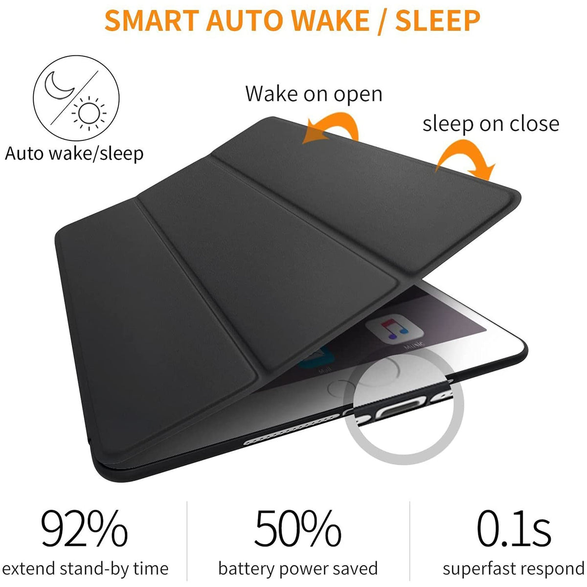 DuraSafe Cases for iPad 4 iPad 3 iPad 2-9.7 Inch [iPad 4th / 3rd / 2nd Old Model ] A1396 A1416 A1430 A1403 A1458 A1459 A1460 A1395 A1397 Smart Trifold