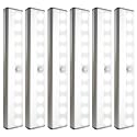 SIXDEFLY 6 Pack LED Motion Sensor Lights, 10 LED Closet Battery Operated Lights, Stick-On Anywhere Magnetic Night Light Bar, Led Safe Light Indoor