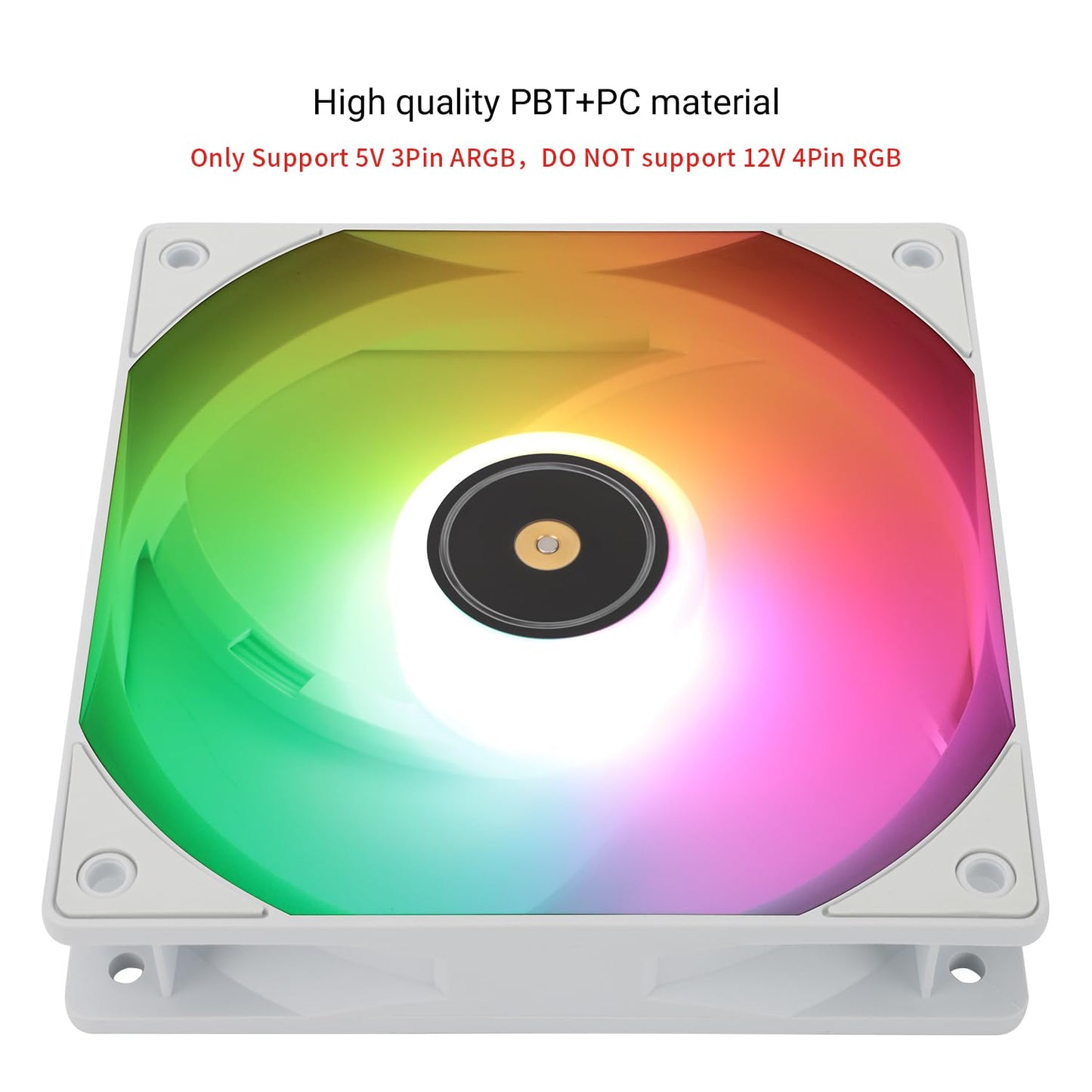 Thermalright TL-E12W-S V3 CPU Fan High Performance Cooler Fan with 2000RPM Speed,4-PIN PWM Cooling Fan, PC ARGB Cooler (120mm,White)