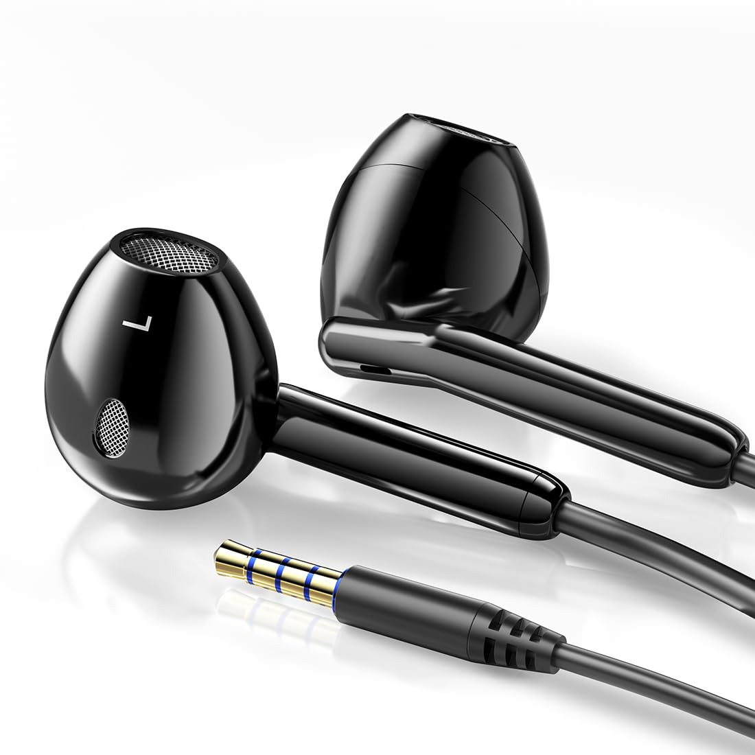3.5MM Wired Earbuds with Microphone,Wired Headphone Stereo Bass Comfortable semi in ear sports headphones Call noise cancelling,High sound quality…