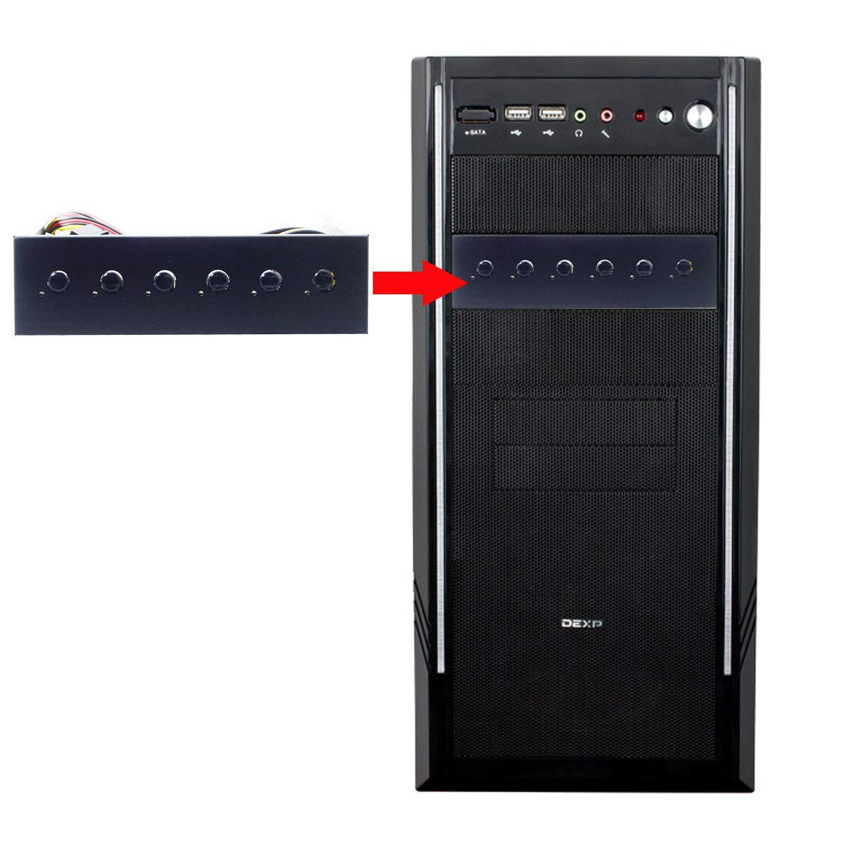 CY Hard Disk 6 Ways Control System Intelligent Control Management System HDD SSD Power Switch with 5.25 CD-ROM Bay