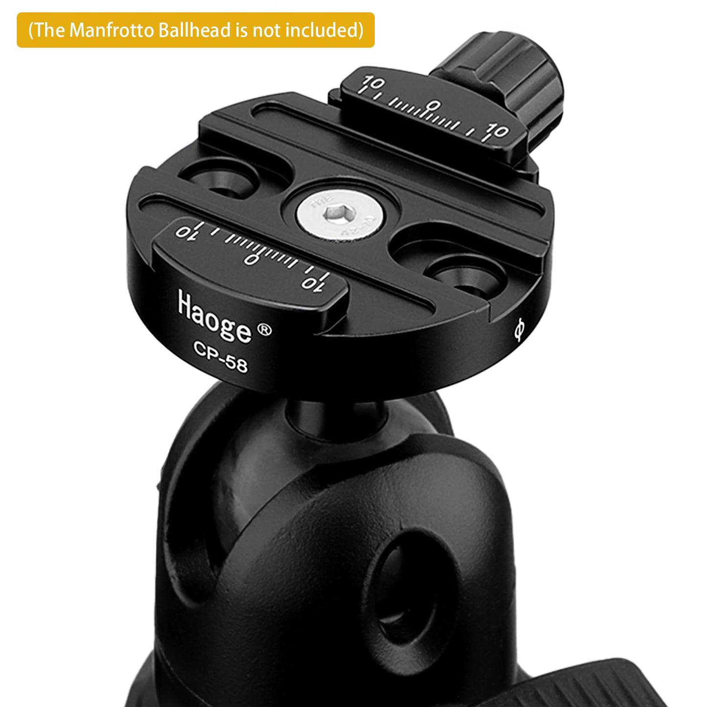 Haoge Female to Male Boss Adapter Convertor with 58mm Arca Swiss Compatible Quick Release Clamp for Manfrotto Tripod Ball Head Clamp Replacement