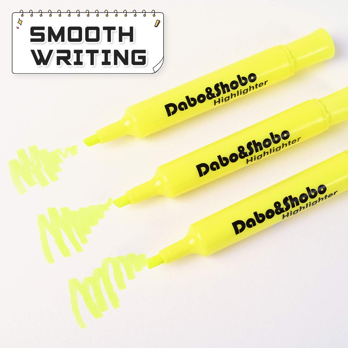 Dabo&Shobo Yellow highlighter, 48 Pack -bright color, chisel tip, for Adults Kids Highlighting in the Home School Office …