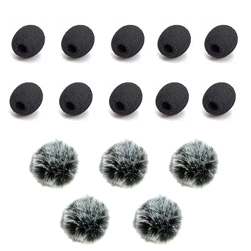 ZRAMO5 Packs Professional Furry Outdoor Wireless Lavalier Microphone Wind Screen Furry Muffs Diameter 4-8mm Fits Most Lapel Clip Lav Windscreen