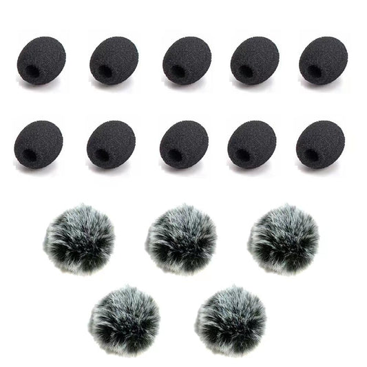 ZRAMO5 Packs Professional Furry Outdoor Wireless Lavalier Microphone Wind Screen Furry Muffs Diameter 4-8mm Fits Most Lapel Clip Lav Windscreen