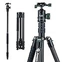 Fotopro 73" Carbon Fiber Tripod for Camera Compact Travel Tripod with Ball Head Detachable Monopod with Quick Release Plate and Camera Bag Load up