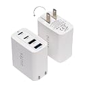 4USB Ports Gan 40W Foldable Charger 2 Pack - Compact USB-C & USB-A Fast Charger with Smart Power Output for Safe Charging- Charging Block compatible