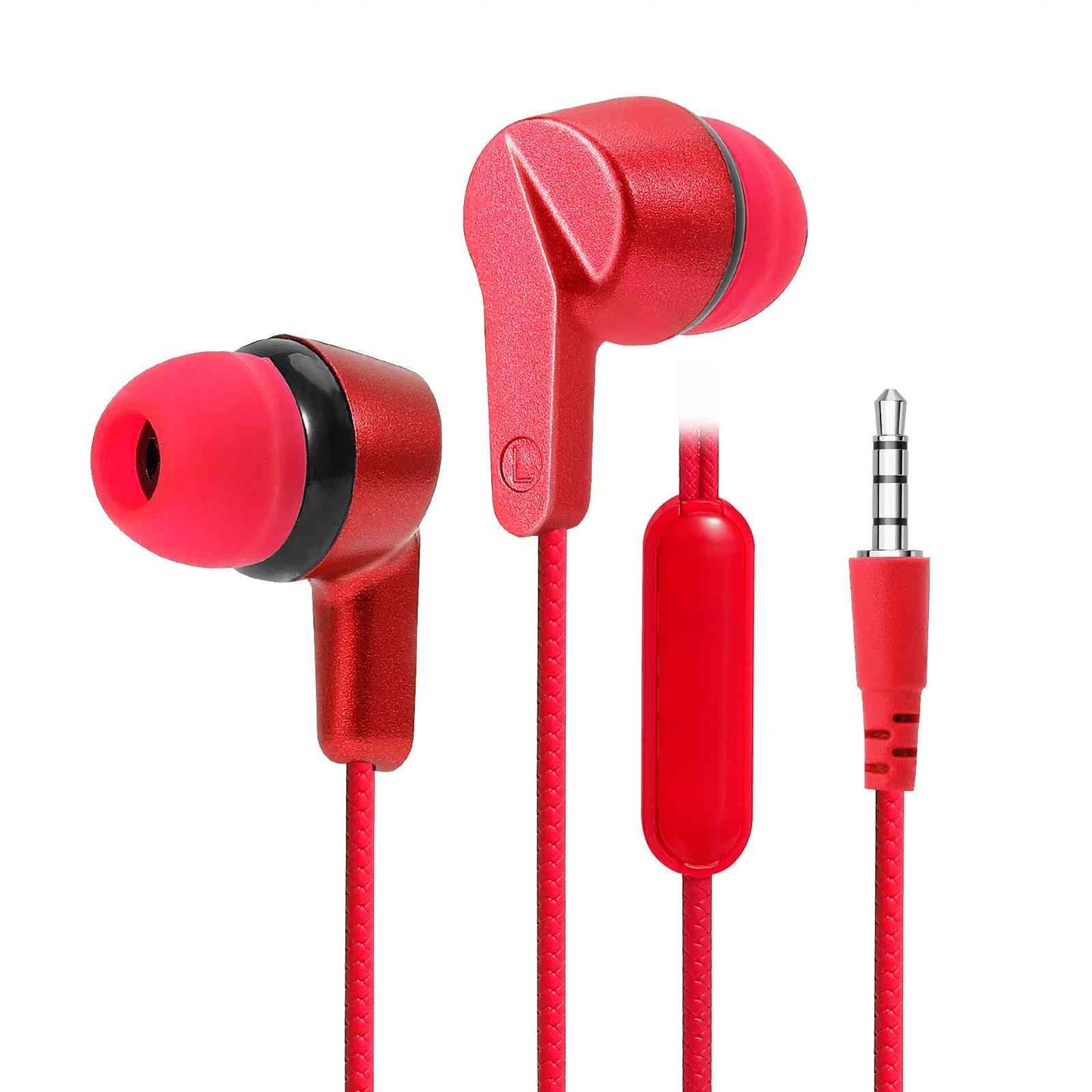 UrbanX Set of 4 R2 Wired in-Ear Headphones with Mic for Xiaomi Pocophone F1 with Tangle-Free Cord, Noise Isolating Earphones, Deep Bass, in-Ear Bud…