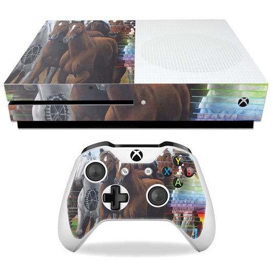 MightySkins Skin Compatible with Microsoft Xbox One S - Horse Stampede | Protective, Durable, and Unique Vinyl Decal wrap Cover | Easy to Apply