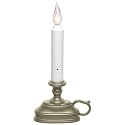 VC1820P 8.5 inch Battery Operated Vintage Filament LED Flameless Window Candle with Dusk to Dawn Timer and 3 Flame Settings, Silver