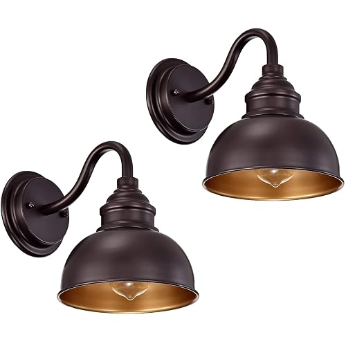 ACLand Farmhouse Vanity Wall Sconce, Industrial Gooseneck Barn Light Fixture, Oil Rubbed Bronze Wall Lamps for Bedroom, Bathroom, Hallway, Living