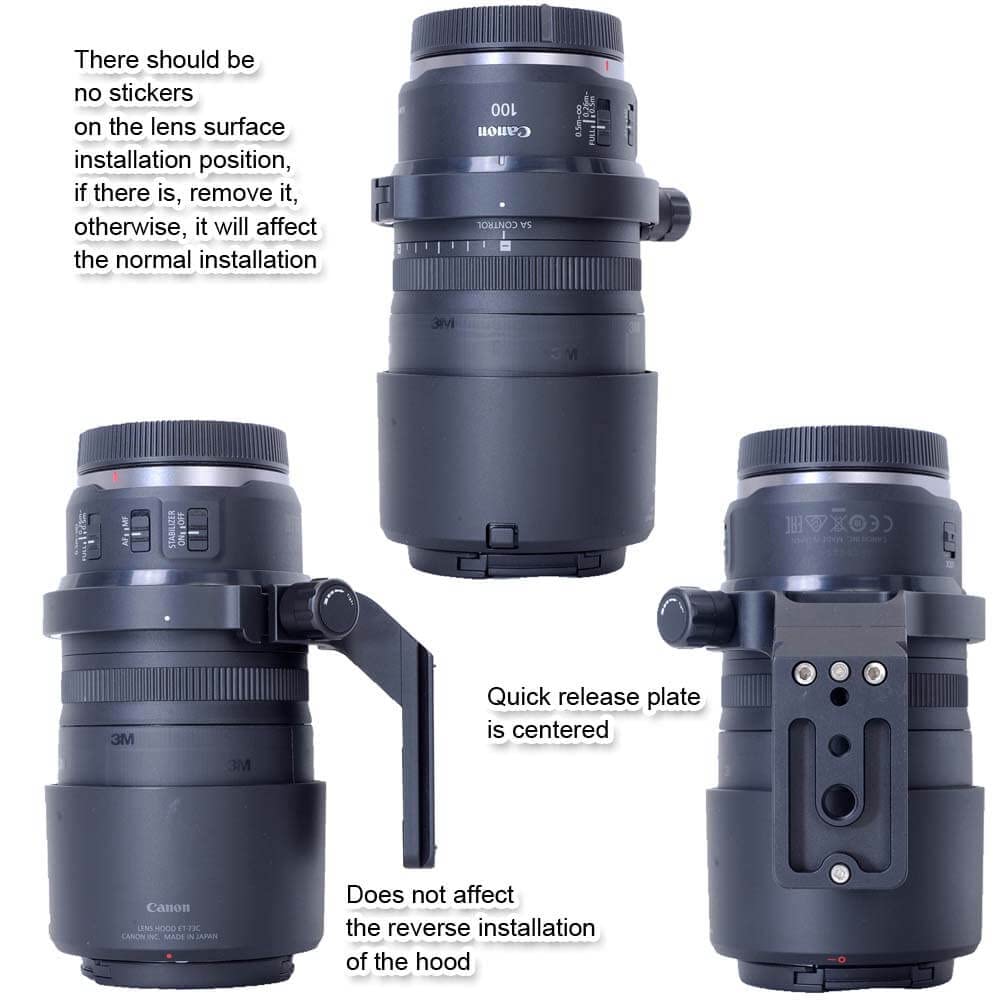 iShoot Lens Collar Tripod Mount Ring Compatible with Canon RF 100mm f/2.8L Macro is USM, Lens Support Holder Bracket Bottom is Arca-Swiss Fit Quick