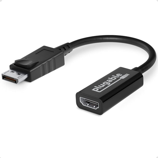 Plugable Active DisplayPort to HDMI Adapter, Uni-Directional, Driverless, Adapts Any Full-Sized DP Port to Enable Connecting a HDMI Cable and Display