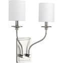 Progress Lighting Bonita Collection Brushed Nickel Two-Light Wall Sconce