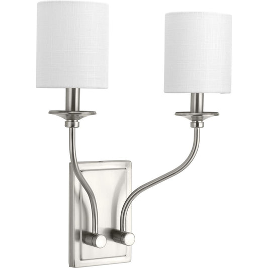 Progress Lighting Bonita Collection Brushed Nickel Two-Light Wall Sconce