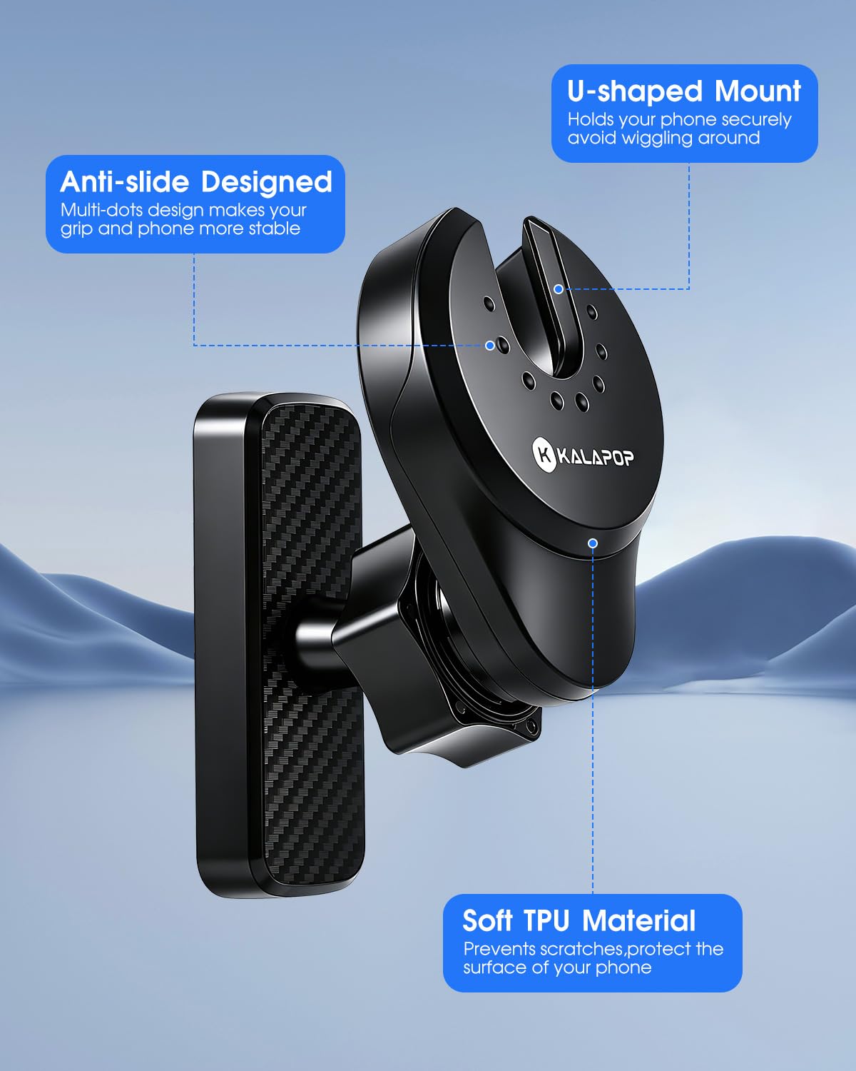 KALAPOP Magnetic Phone Holder for Socket Grip,Work with Pop Socket for MagSafe & Adhesive Phone Grip/Stand,360°Adjustable Strong Magnet (Magnetic