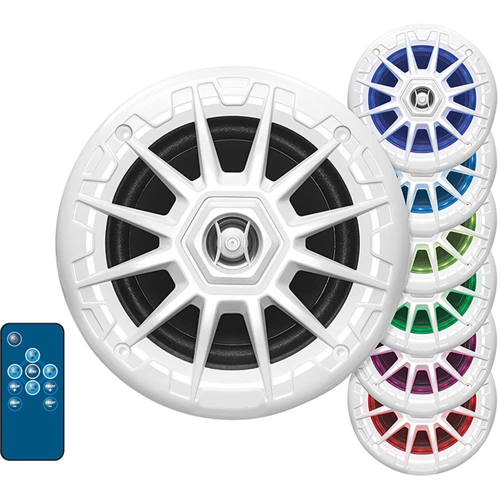 SEACHOICE 5-1/4" 150 Watt, 2-Way LED Speakers, White