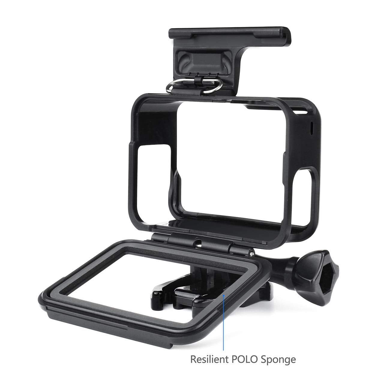 SOONSUN Frame Mount Housing Case for GoPro Hero 5/6/7 Black, Hero 7 Silver/White, Hero (2018) Camera - Protective Cage with Quick Release Buckle