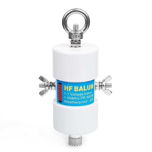 Femei 1-50MHz 500Watt HF Balun DIY Waterproof 1:1 Voltage Balun with UHF Female (SO-239) Connector
