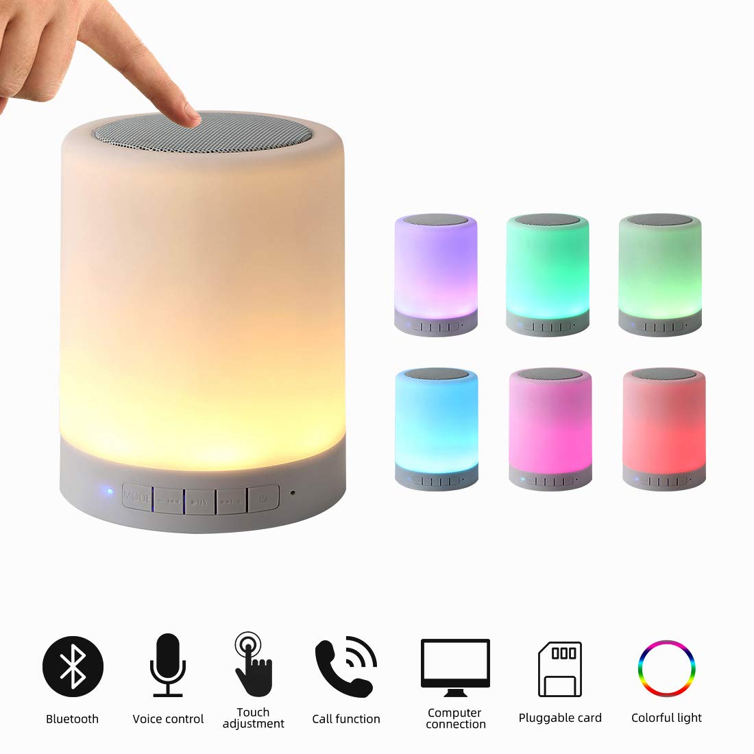 KPR Night Light Bluetooth Speaker, Portable Wireless Bluetooth Speakers, Touch Control Bedside Table Light, Outdoor Speakers Bluetooth, Best Gifts