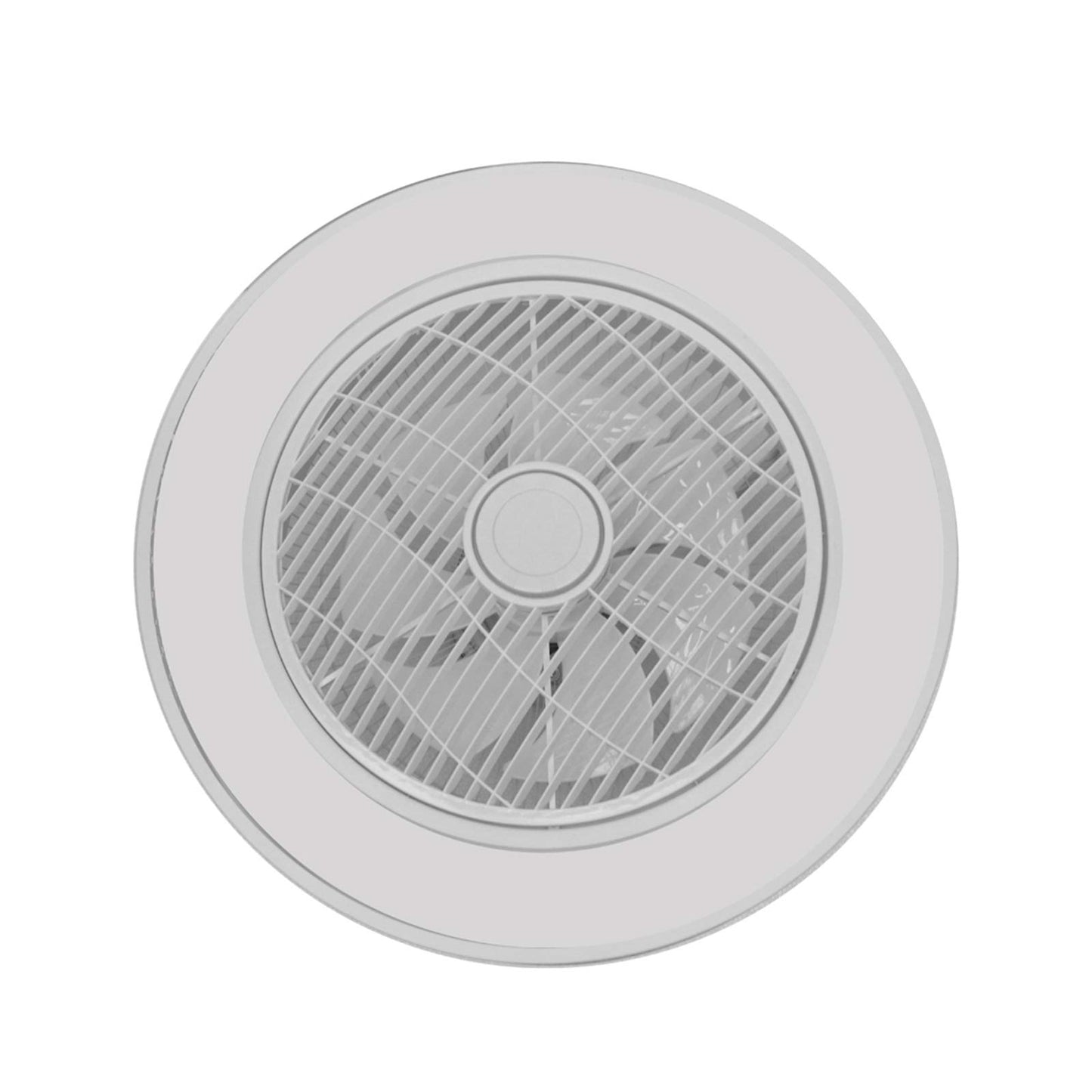 Ceiling Fan with Light, 21.6" Enclosed Fan,3 Colors 3 Speeds, Invisible Acrylic Blades Metal Shell Modern LED Semi Flush Mount Low Profile Fan