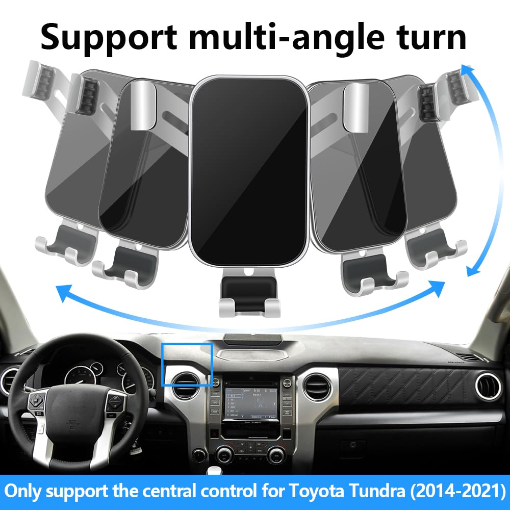 LUNQIN Car Phone Holder for Toyota Tundra 2014 2015 2016 2017 2018 2019 2020 2021 Auto Interior Accessories Best Cell Phones Mount Cellphone Mobile