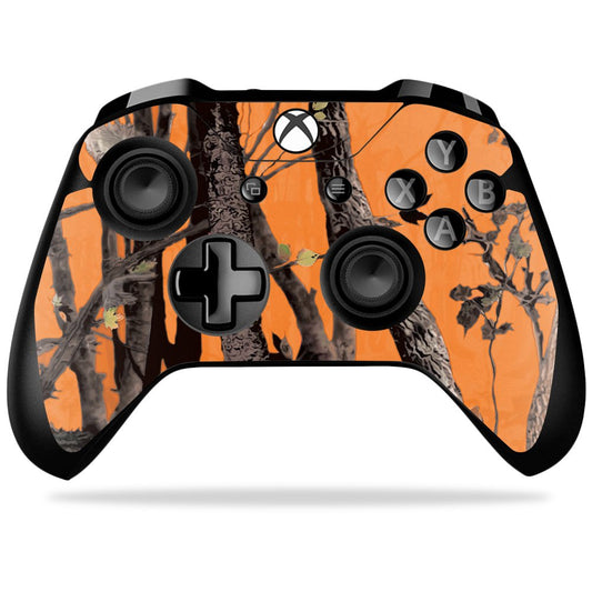 MightySkins Skin Compatible with Microsoft Xbox One X Controller - Orange Camo | Protective, Durable, and Unique Vinyl Decal wrap Cover | Easy