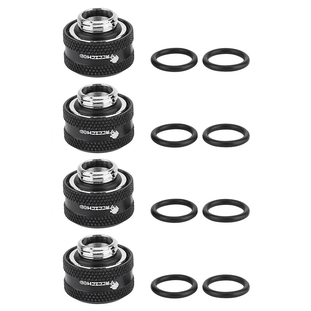 PC Water Cooling Brass Tube Fitting Water Cooling Compression Fitting Suitable for 16mm Outer Diameter Tube(4pcs Black)