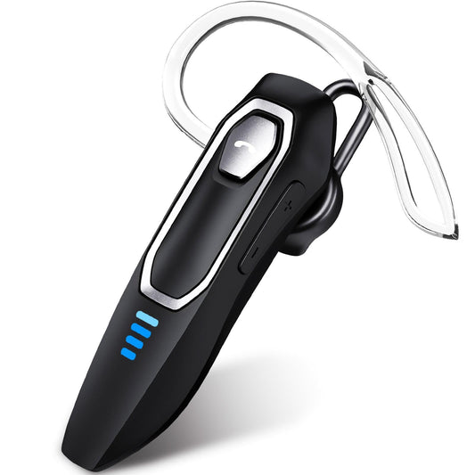 Bluetooth Headset V5.4, Bluetooth Earpiece with Micros, Noise Cancelling Hands Free Headset for Cell Phone with 36H Talking Time/Mute Function, Single