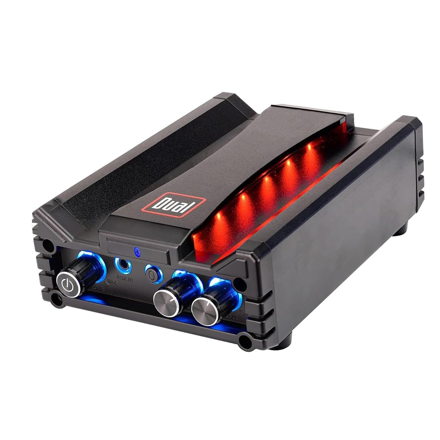 Dual Electronics DBTMA100 Black Micro 2 Channel Class-D Amplifier | 3.5 mm AUX Input | Stereo RCA Outputs | 100 Watts Peak Power | Up to 100ft