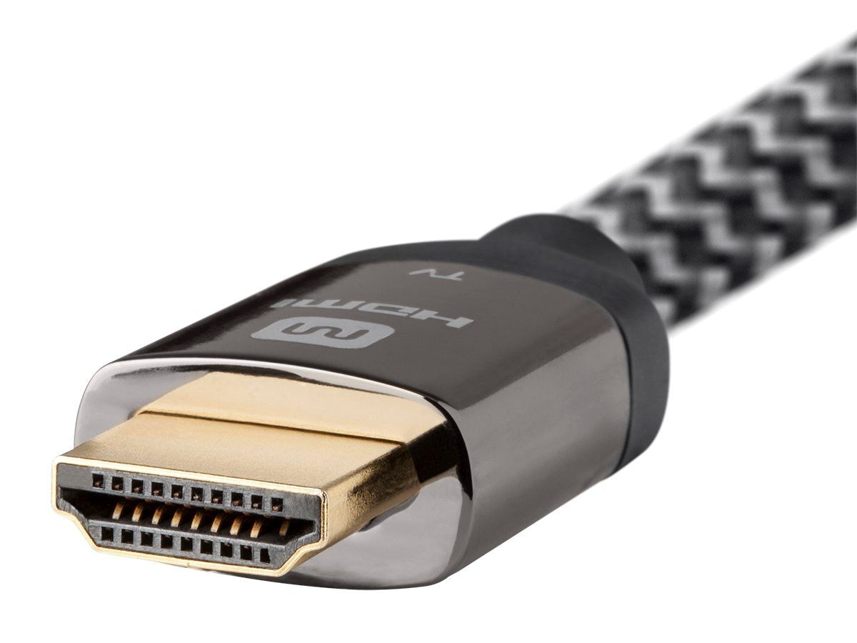 Monoprice 4K High Speed HDMI Cable - Braided - 4K@60Hz, 18Gbps, HDR, CL3 In-Wall Rated, 50ft, Grey
