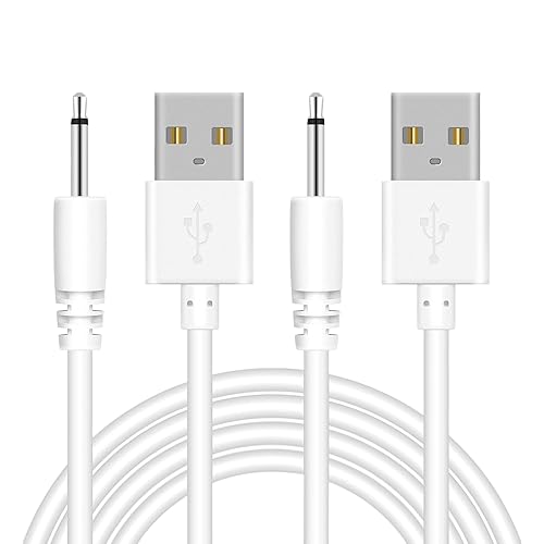 Bizooth 2.7ft Replacement DC Charging Cable (2 Pack), USB to DC 2.5mm Fast Charger Cord Adapter - Massager Charger Cords