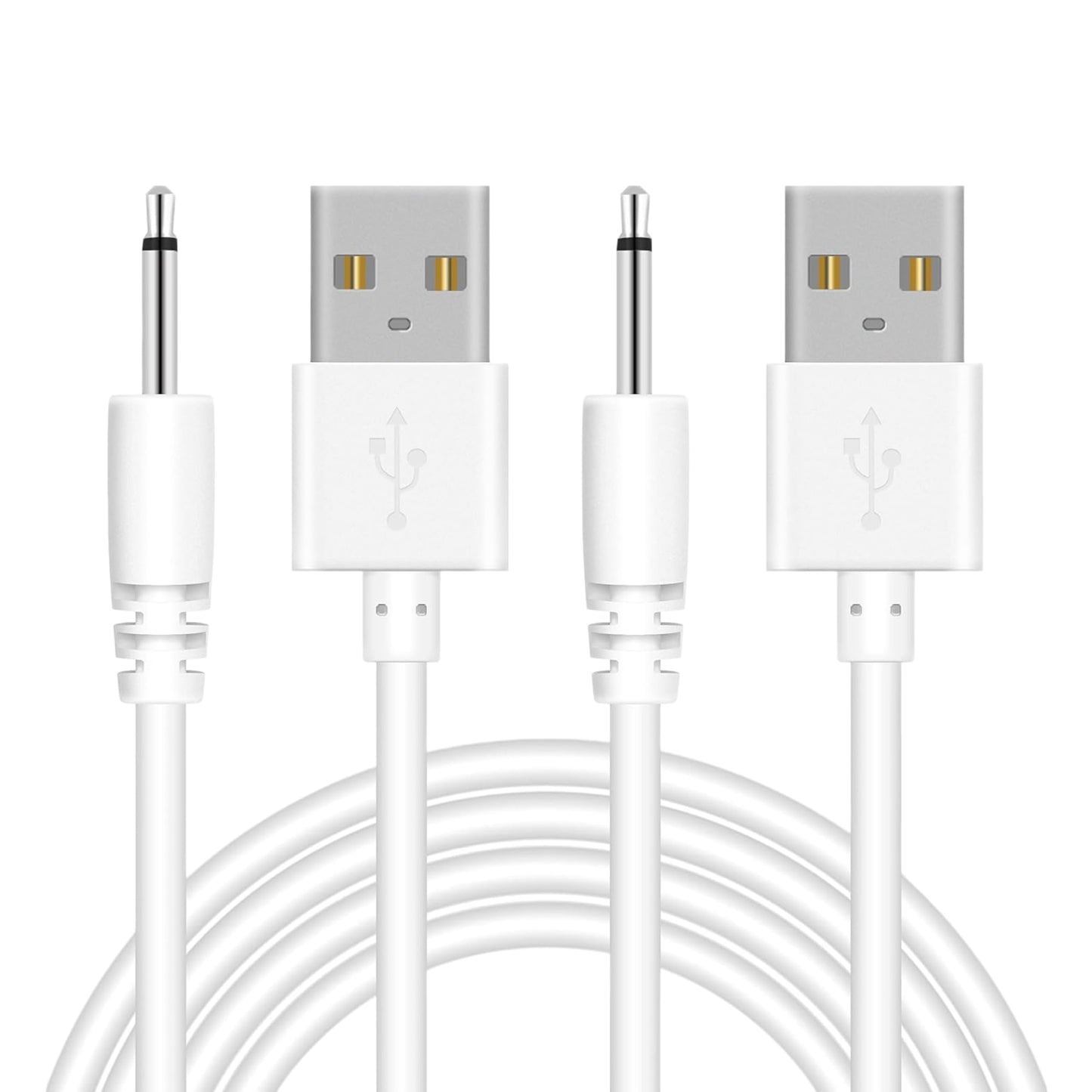 Bizooth 2.7ft Replacement DC Charging Cable (2 Pack), USB to DC 2.5mm Fast Charger Cord Adapter - Massager Charger Cords