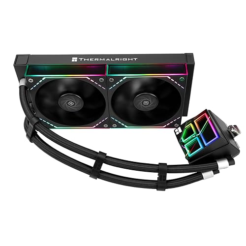 Thermalright Frozen Infinity 240 Black CPU Water Cooler,240 Aio CPU Cooler, Double TL-M12 PWM Fans,Infinity Mirror CPU Cooling,for AM4/AM5,Intel