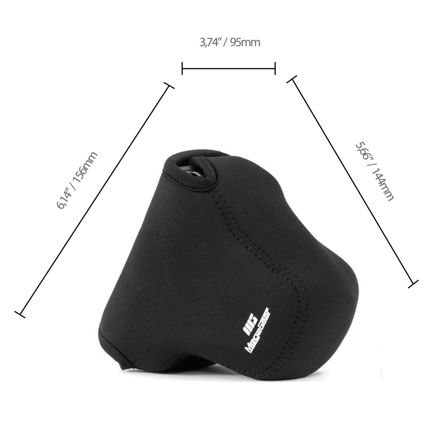 MegaGear Ultra Light Neoprene Camera Case Compatible with Olympus OM-D E-M1 Mark III, E-M1 Mark II (12-40mm), Black (MG1070)