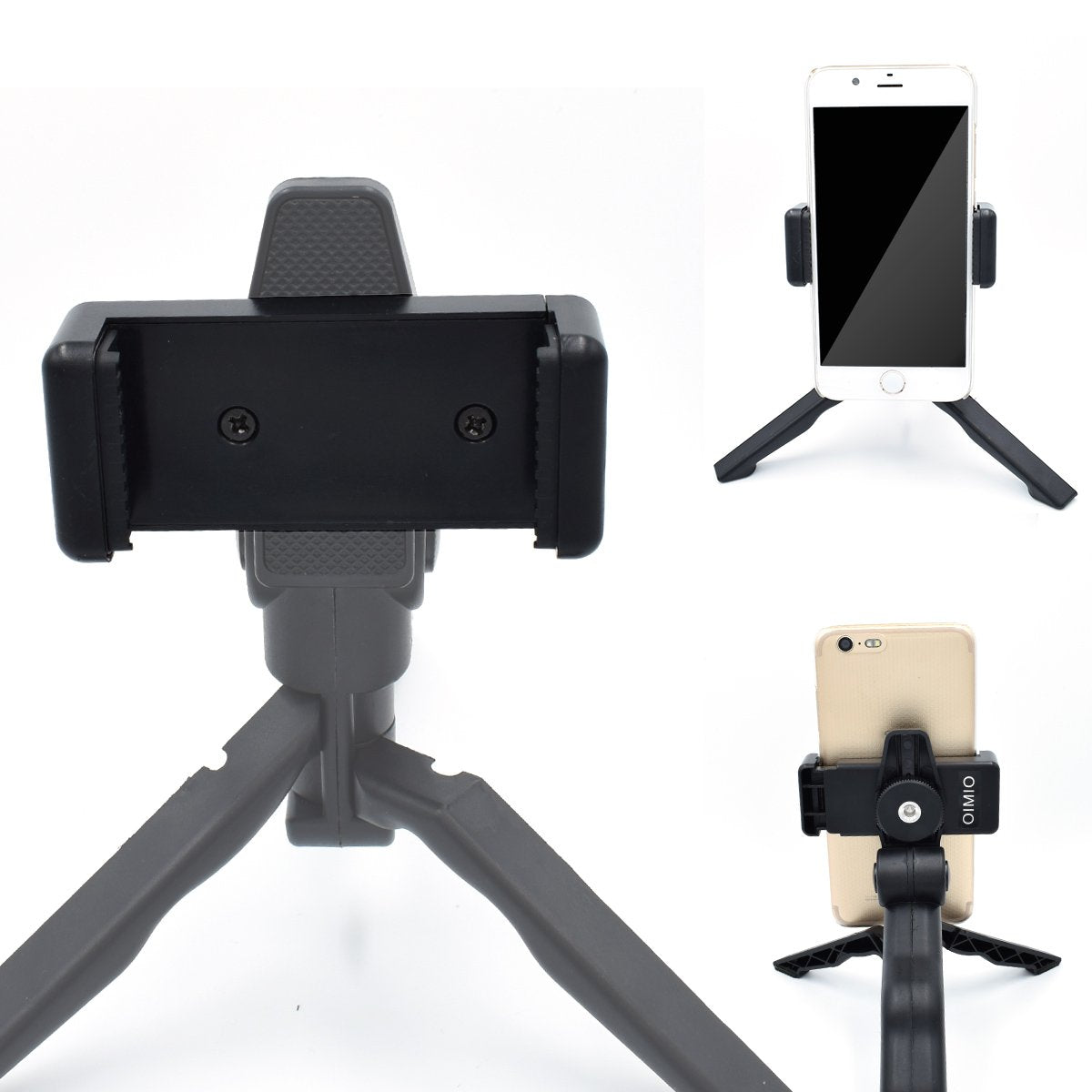 Universal Cell Phone Tripod Mount Adapter, OIMIO Phone Holder Clip Connector Head Used for Monopod Selfie Stick DSLR Travel Mini Flexible Tripod