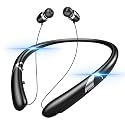 Finpola Neckband Bluetooth Headphone,Bluetooth 5.3 Retractable Headphones with IPX5 Sweatproof & Vibration Calls for Running, Gym