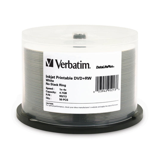 Verbatim DataLifePlus DVD+RW 4.7GB 4X Inkjet Printable, 50 Pack