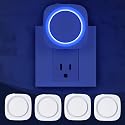 Fusunloh Blue Night Lights Plug in to Wall,4 Packs Dimmable Night Light with Auto Dusk to Dawn Sensor,Soft Glow Night Light for Bathroom
