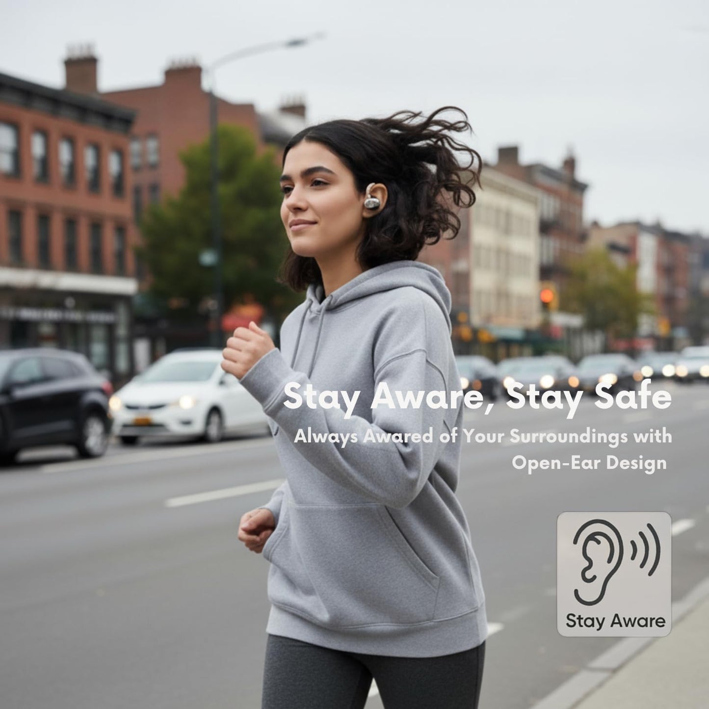 MINDBEAST Open Ear Earbuds with Bi-Axial Adjustment Fit and Immersive Sound, Bluetooth Wireless Headphones Ear Buds for Outdoor Exercise, Gym…