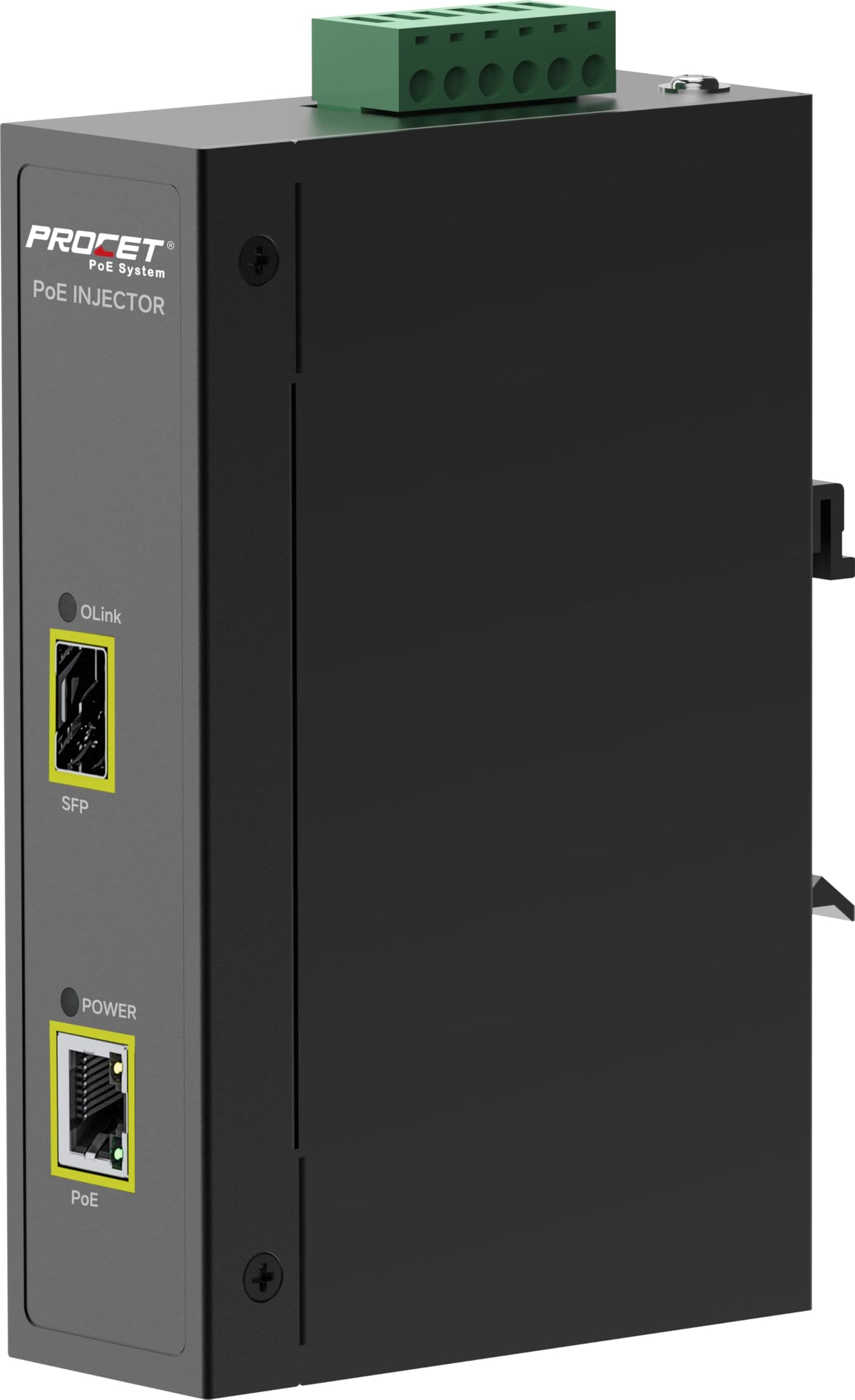 PROCET Gigabit PoE Injector 95W SFP Uplink PoE++ Power Injector DIN Rail, 6KV Surge Protection, -40°F to 149°F for UniFi/Sisco Wireless AP, PTZ AI