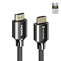 Valerion Ultra High Speed HDMI 2.1 Cable 2m/6.6ft, Certified 48Gbps, 8K@60Hz, 4K@120Hz, Dynamic HDR, ALLM/VRR Gaming, Braided 24K Gold Connectors