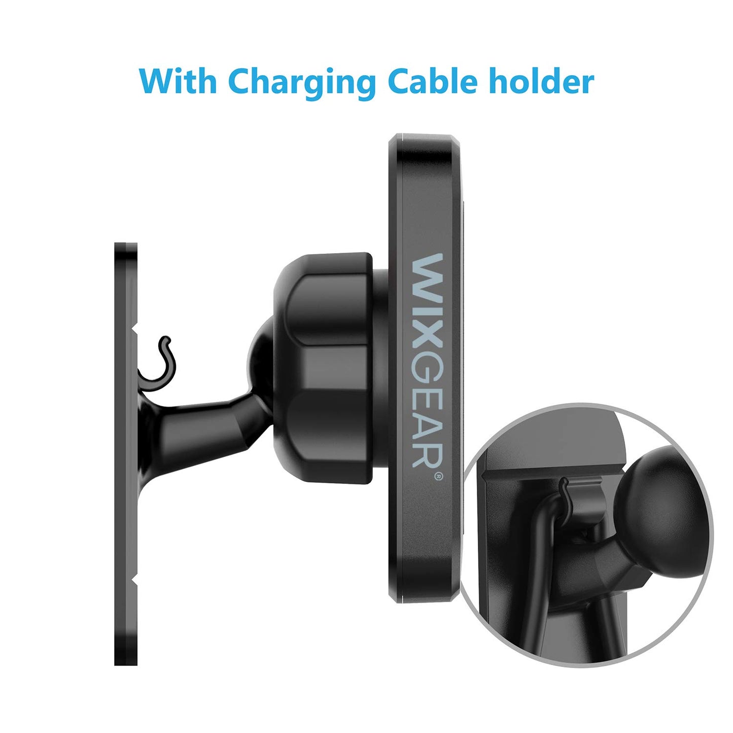 WixGear Magnetic Phone Car Mount, Universal Stick On Dashboard Magnetic Car Mount Holder, for Cell Phones and Mini Tablets with Fast Swift-snap